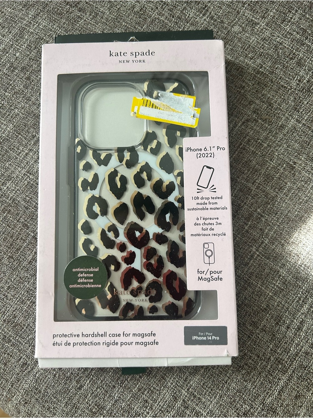 kate spade Leopard Print Clear iPhone 14 Pro Case - White & Black